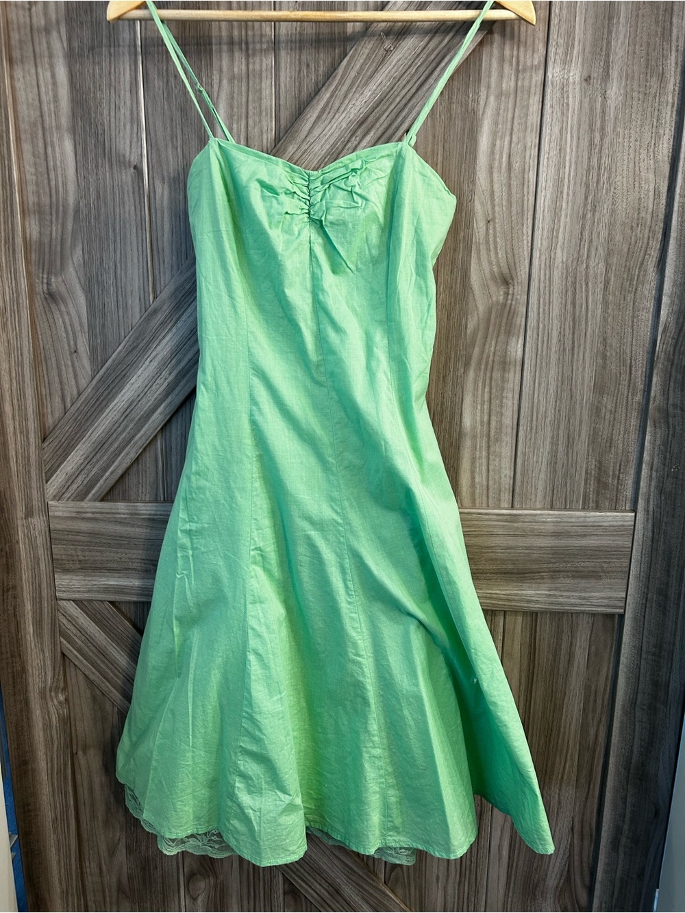 100% Cotton cute Midi sundress with lace  underskirt– Size S